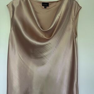 Satin Cowl Neck Top - Gold